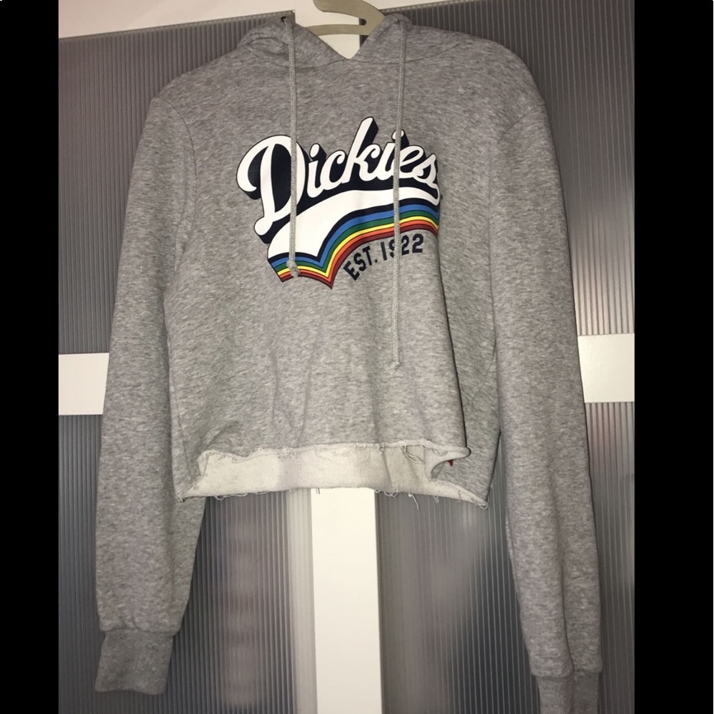 dickies cropped gray hoodie
